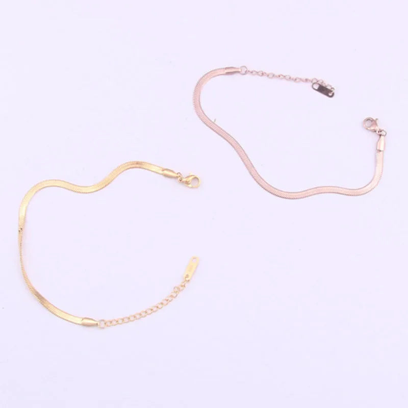 Hot Selling Stainless Steel Bracelet 18K Gold Plated Snake Chain Bracelet for Women