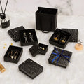 New Packing Box Silver Star Print Earrings Ring Necklace Bracelet Paper Jewelry Box with Sponge Lining