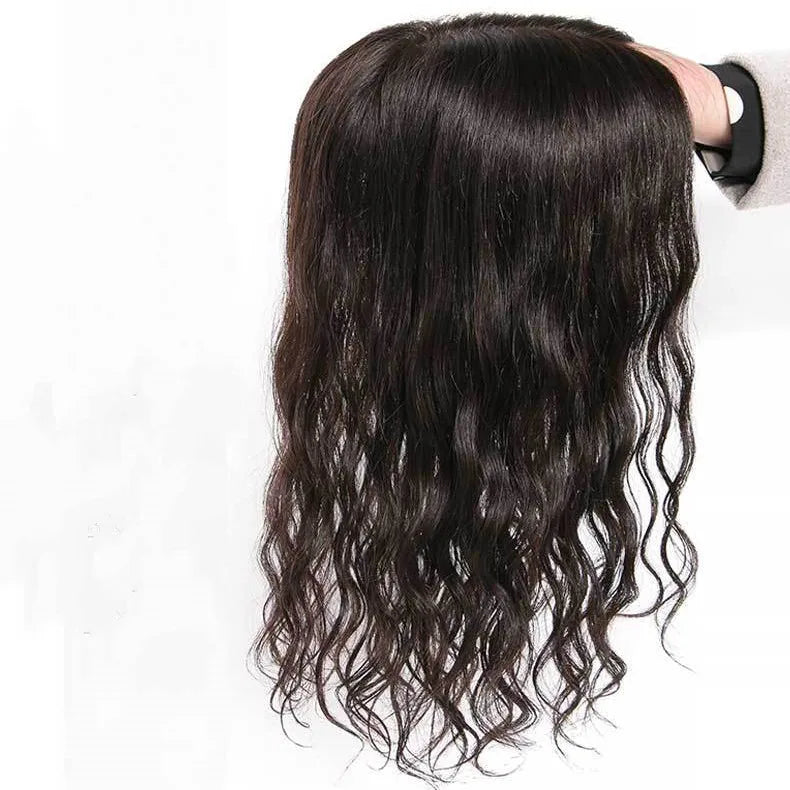 AU  Natural Scalp Female Hairpiece for Thinning Hair Clip on Human Hair Silk Topper for Women High Density