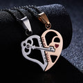 Valentine Day Lovers Gift Romantic Stainless Steel Matching Key Half Heart Pendant Necklace Jewelry for Couples