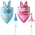 Wholesale Stocked  Dog Birthday Party Supplies Bandana Outfit Pet Hat Sequin