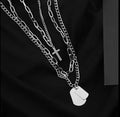 Vintage Stainless Pendant Steel Chain Pendant Necklace 3pcs/set NA054