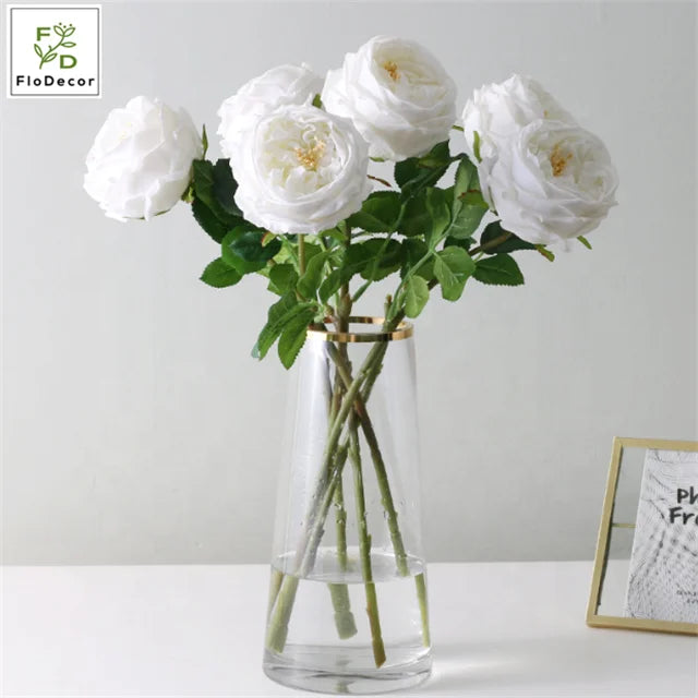 Wholesale Artificial David Austin Rose Flower Real Touch Latex Wedding Decorative Flower Arrangements
