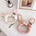 Hot Sale Korean Cute Girls Bunny Ears Elastic Makeup Headband Women Spa Headband Face Washing Headband