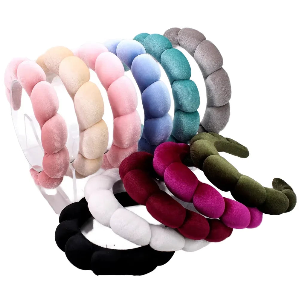 Women and Girls Spa Headband Soft Padded Hair Wraps with Fashionable Hair Hoop Accessory for Spa Wash Face