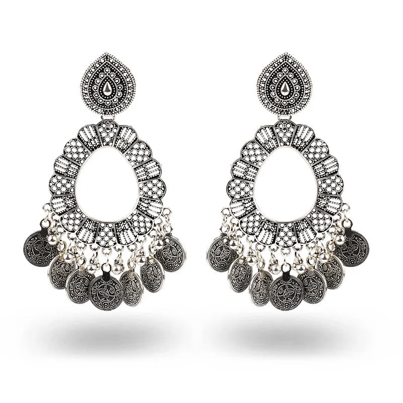 Hot Selling Irregular Circular Earrings With Bird Cage Shaped Carved Totem Earrings