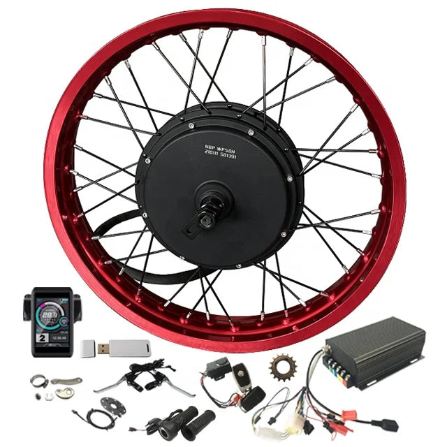 High Power 150mm Dropout 72V 96V Brushless QS Hub Motor 3000W 5000W 8000W Ebike Kit E Bike Conversion Kit with Colorful Wheelrim