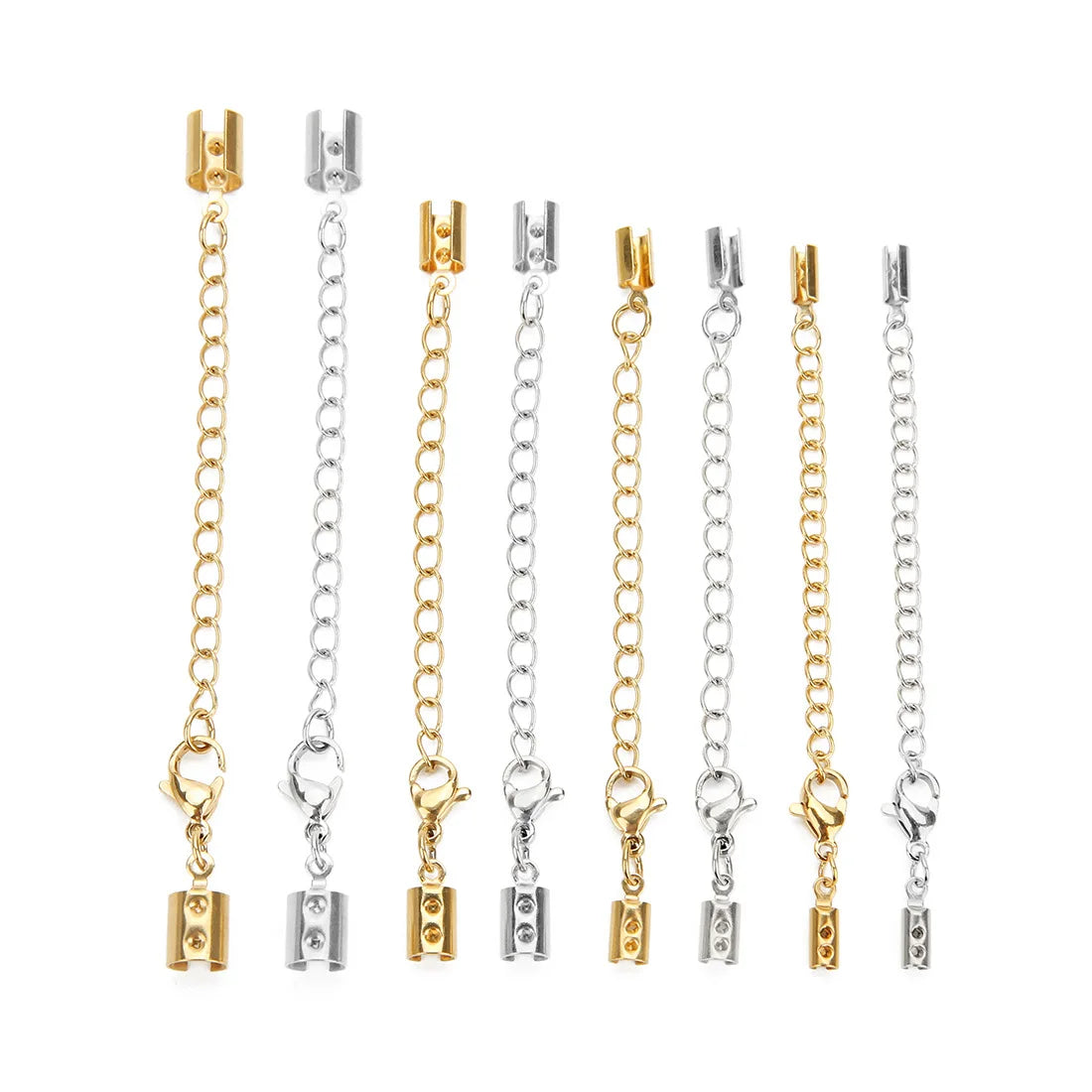 5cm Extended Chain with Claps Make Bracelets Findings Stainless Steel Clasp Necklace Component Connector for DIY Make Jewelry