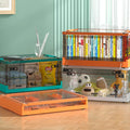 Sesame Clear Folding Storage Container 30L/40L With Side Transparent Panel Pulling Ring Switch Access Collapsible Plastic Box