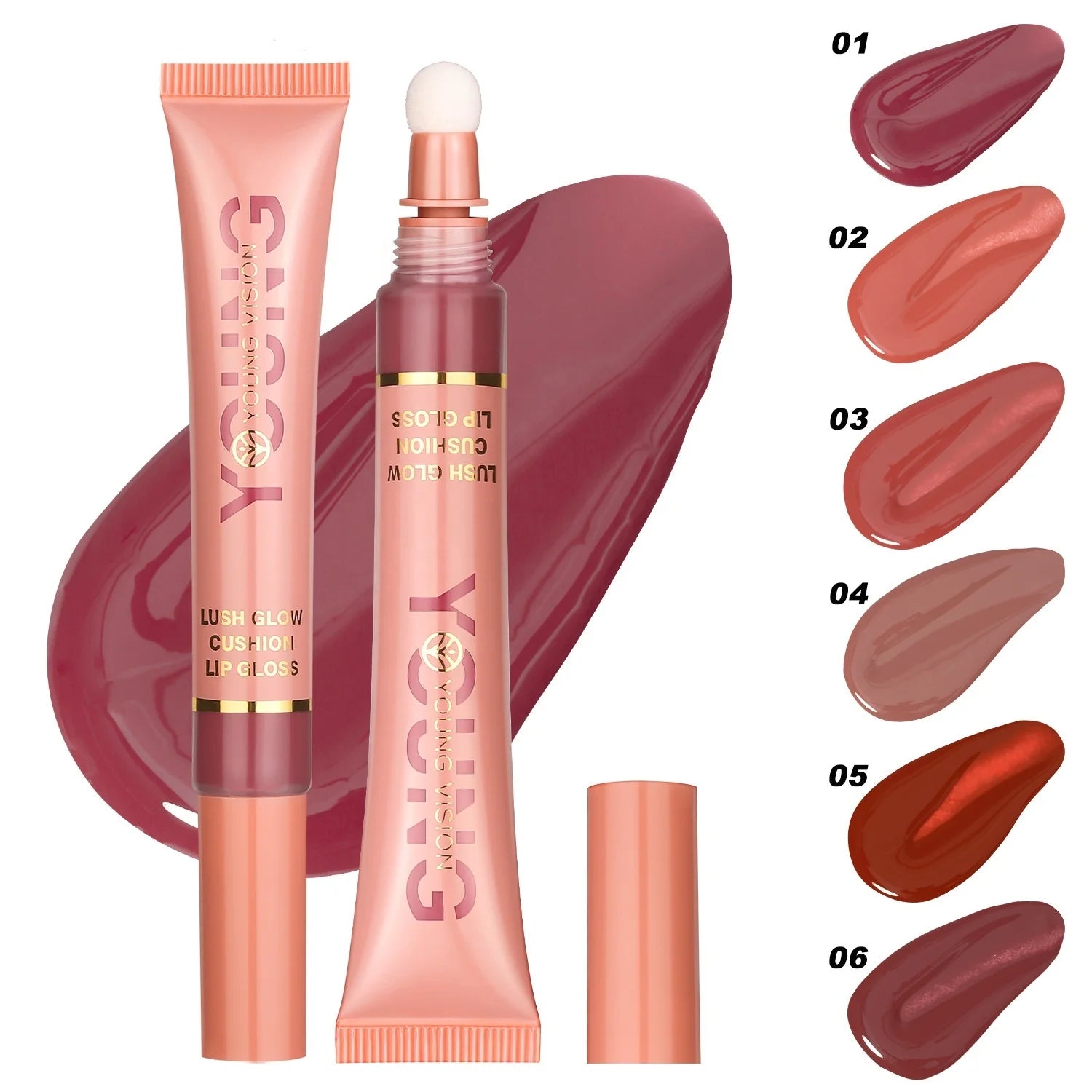 Hot Selling Liquid Glossy Lip Gloss Plumpling Moisturizing Non Stick Cup Lip Tint Plush Brush Head Squeezes Lip Gloss