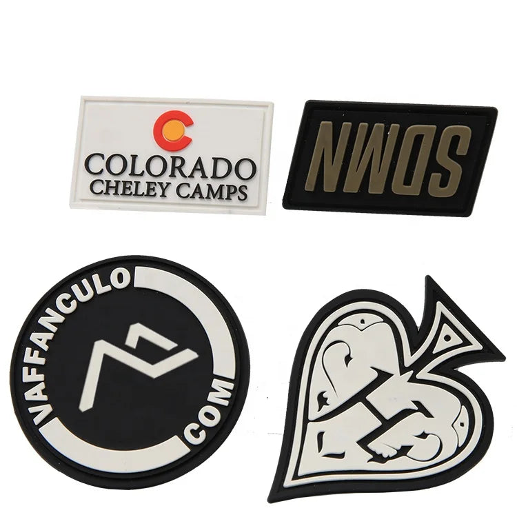 Eco-friendly New Design Customized Embossed Logo Silicone PVC 3D Soft Rubber Patches for Garment