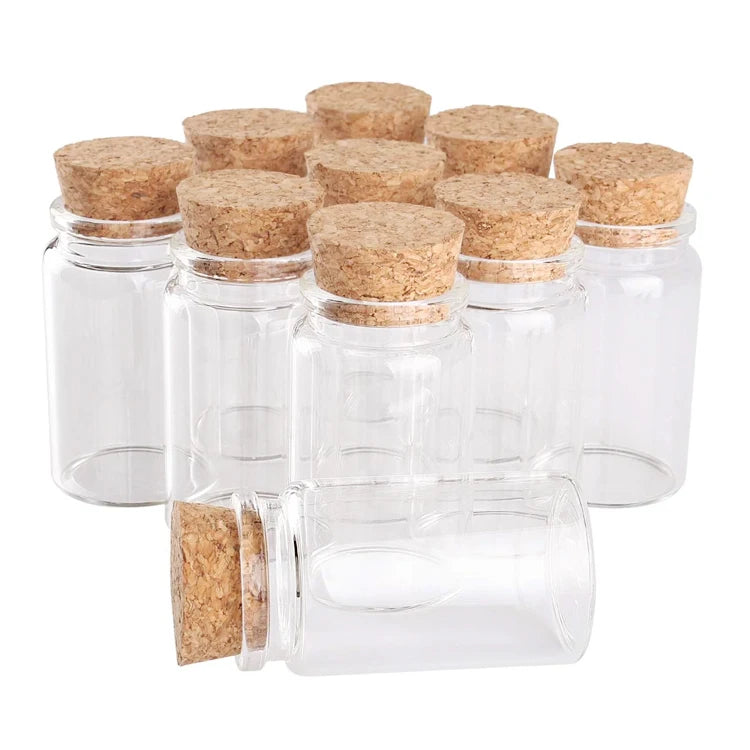 Mini Glass Bottles Cork Stopper Small Jars Storage Candy Flower Tea Glass Bottle with Lid