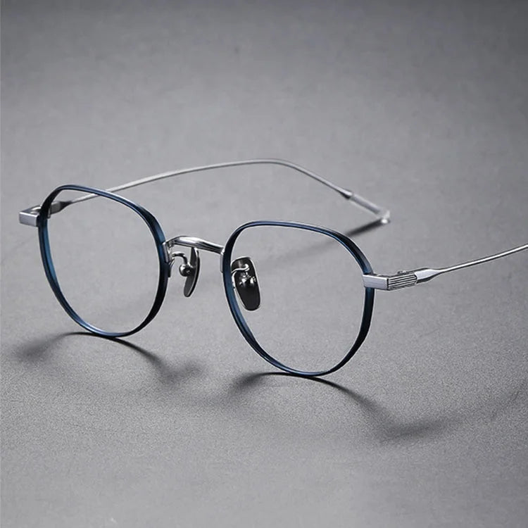 Customizable Titanium Colorful Polygonal Eyeglass Frames Newest Optical Spectacles with Solid Pattern Direct China Manufacturing