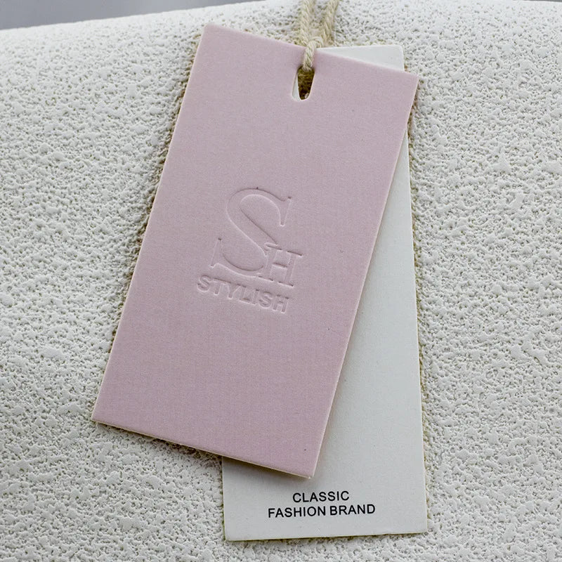 Multicolor Cardboard Double Layered Square Hang Tags Custom Printed Logo Paper Hang Tags for Clothing & Shoes