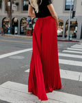 103-105cm Retro Women Long Skirt Fashion Elegant Shiny Style Pleated Skirt Women New Casual Spring Summer Ladies Maxi Skirt 10%