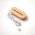Hot Selling Oval Beech Wood Lamp Base Polished 3D LED Strip Light for Acrylic Resin Display Night Light Base