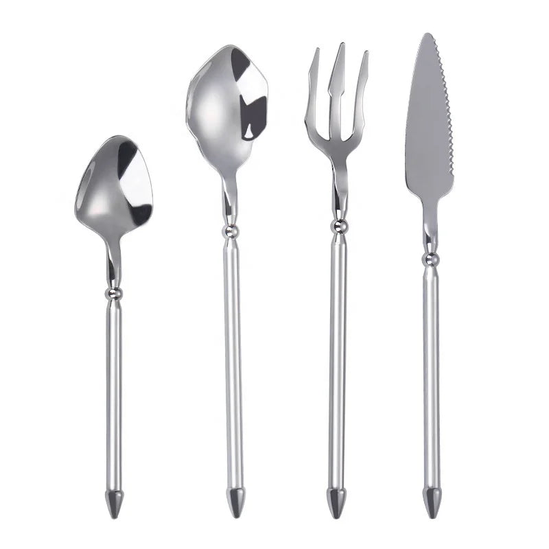 Aquaman High Quality Stainless Steel Flatware Set Classic Design Silver Spoon Fork for Home & Weddings Mirror Polished Metal