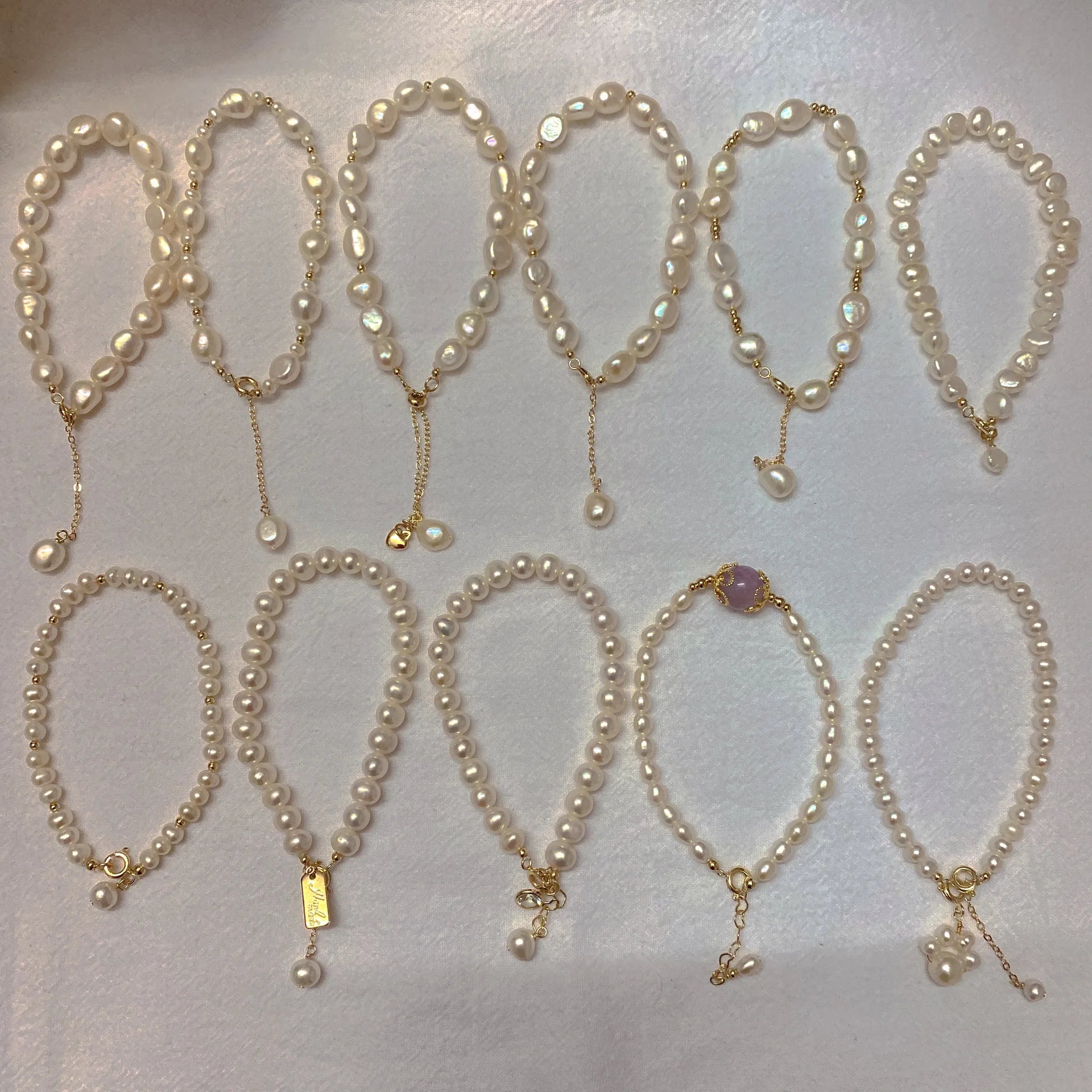 Baroque Pearl Beads Bracelets Special Shaped Pearl Bracelet 14k Gold Plated Pearl Bracelet