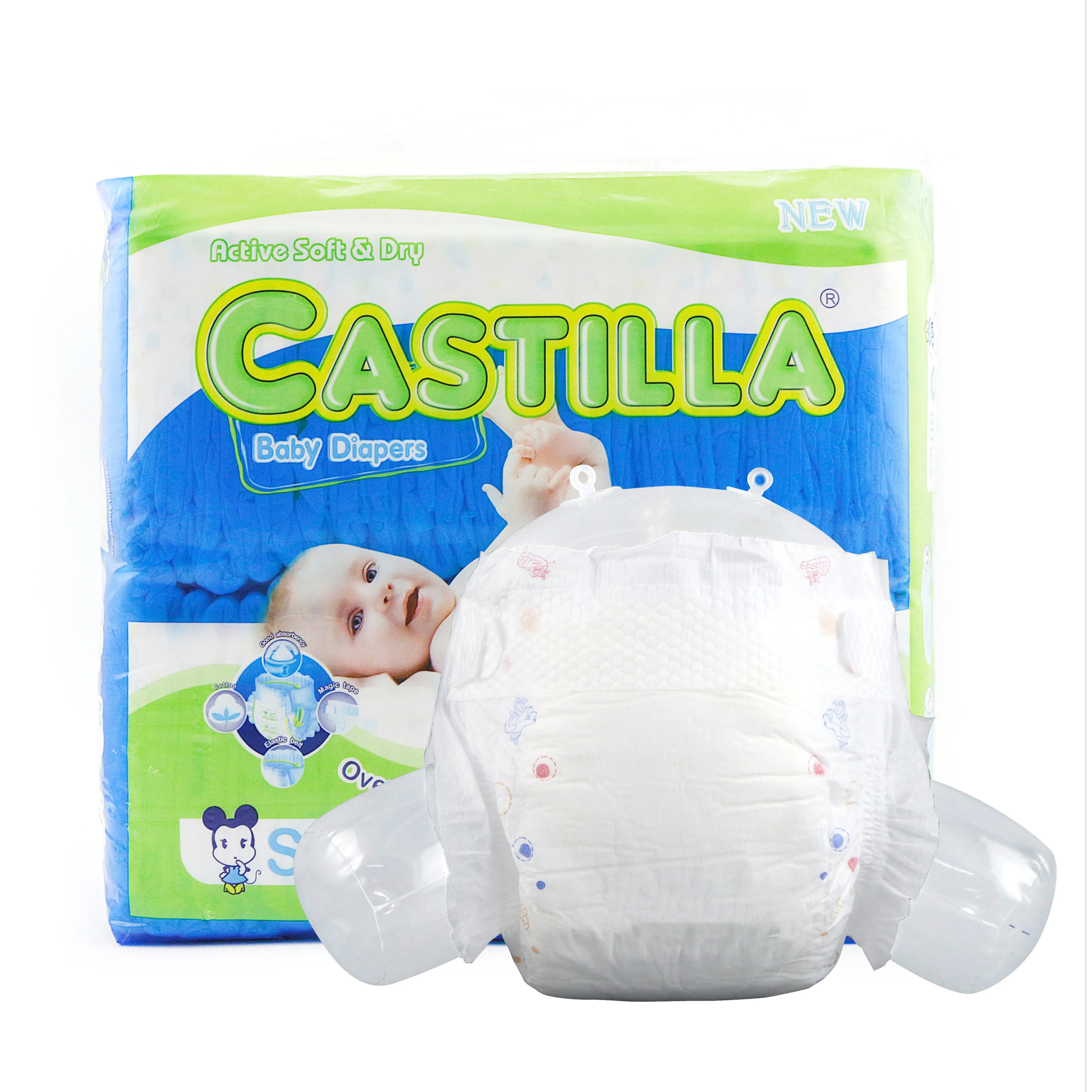Wholesale Baby-Dry Diapers High Absorbent Breathable Cotton Disposable for Babies