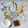 Wholesale Crystal Sphere Wooden Lamp Base Ball Slice Stand Metal Stand Holder