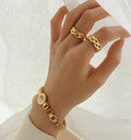 Roman Numeral Watch Couple Shell Bracelet 18k Gold Titanium Connector Fermoire 316l Stainless Steel Ring And Bracelet