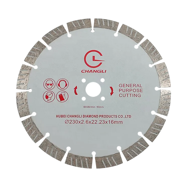 CHANGLI Industrial 9 Inch Sintered Hot Press Nitride Segment Saw Blade Diamond Cutting Disc for Granite & Concrete OEM Supported