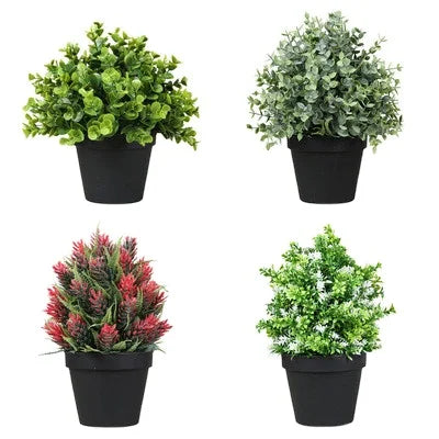 Mini Nordic Bonsai Artificial Desktop Plant Flower Plastic Pot Decoration Artificial Flower Bonsai