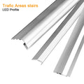 Customizable Linear Stair Lighting Profile and Aluminum Channel for Creating Modern Staircase and Step Nosing Light Effects