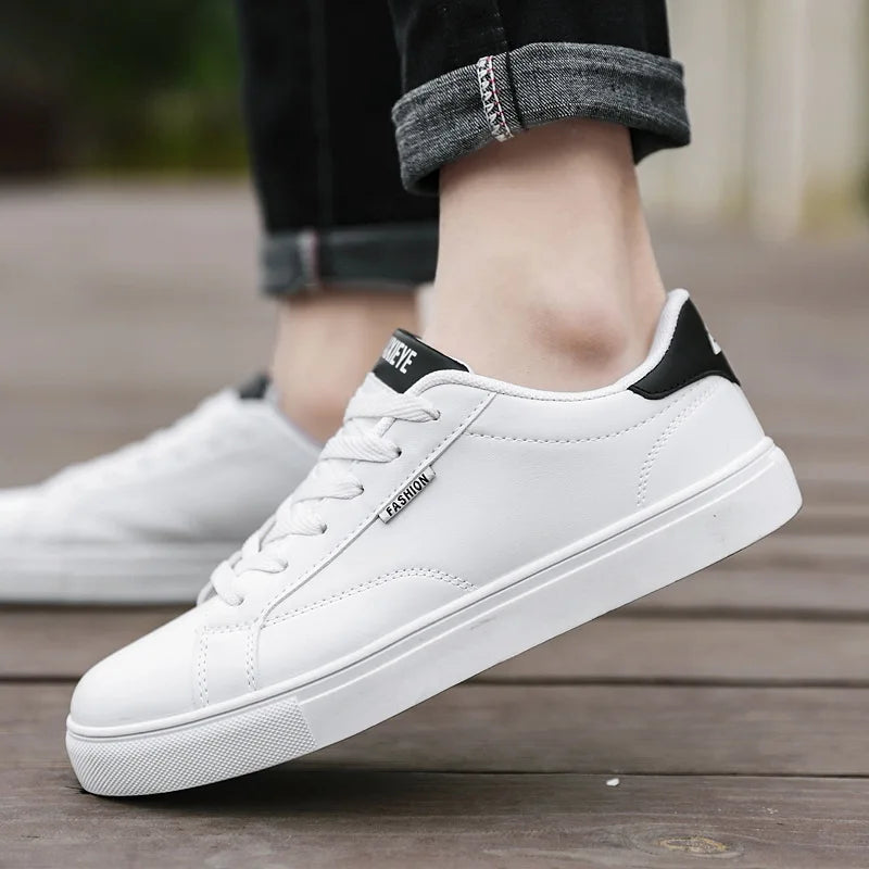 Casual Men's Black Color Household Elevator Sneakers PU Leather Height Increasing Shoes