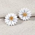 Tiny Resin Daisy Flower Stud Earrings for Women Post Earrings  Vintage Charms Earrings
