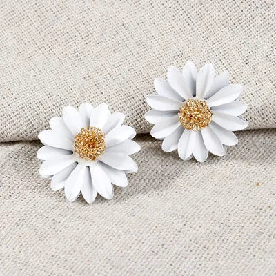 Tiny Resin Daisy Flower Stud Earrings for Women Post Earrings  Vintage Charms Earrings