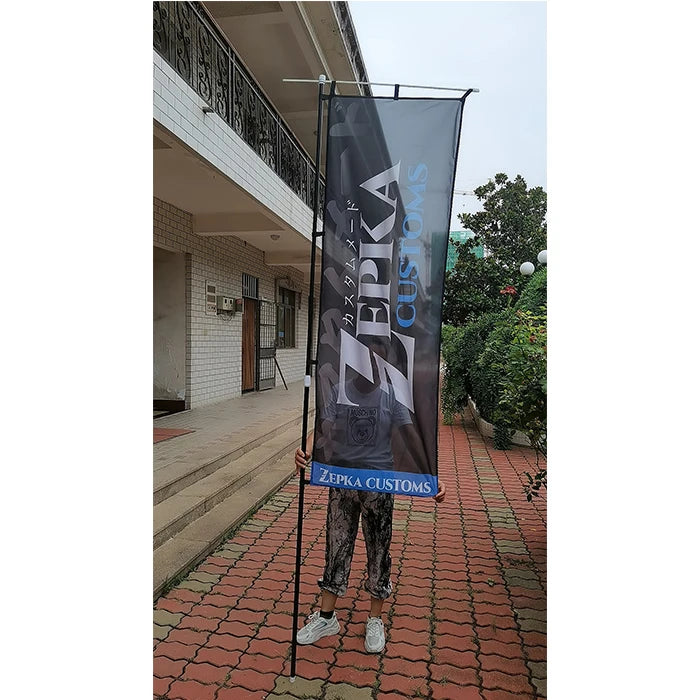 2023 New Product Cheap Any Design 100D Polyester Custom Print Nobori Flags Banner with Pole and Stand