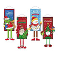 Christmas Hanging Cloth Poster Banner Durable Fabric Santa Snowman Wall Decor for Holiday Home Store Party Decoration