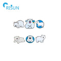 Wholesale White Grizzly Polar Bear Hard Enamel Lapel Pin Custom Logo Wild Animal Badge Brooch Cute Grizzly Gruesome Enamel Pin