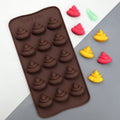 Funny Kuso Brown Eco-Friendly Odorless Silicone Poo Shape Chocolate Soap Cake Baking Molds