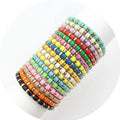 Boho Diy Rainbow Enamel Letter Tube Bead Stretch  Women New Rainbow Beads s Mixed Surf Beach Jewelry