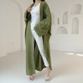 Loriya Women's Dresses Modest Abaya Designs Cardigan Kimono Dubai Open Abaya Muslim Dress Islamic Clothing Women Abaya EID
