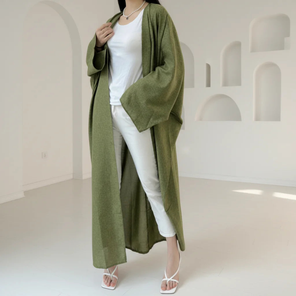 Loriya Women's Dresses Modest Abaya Designs Cardigan Kimono Dubai Open Abaya Muslim Dress Islamic Clothing Women Abaya EID
