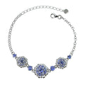 Factory Wholesale Rhodium Plated 925 Sterling Silver Natural Tanzanite Flower Bracelet for Women Birthday Gift Party Wear