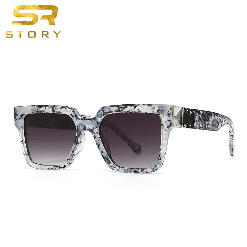 CC3262 Famous Brand Designer Sunglasses One-Piece Luxury Custom Retro Square Oversized Sunglasses UV400