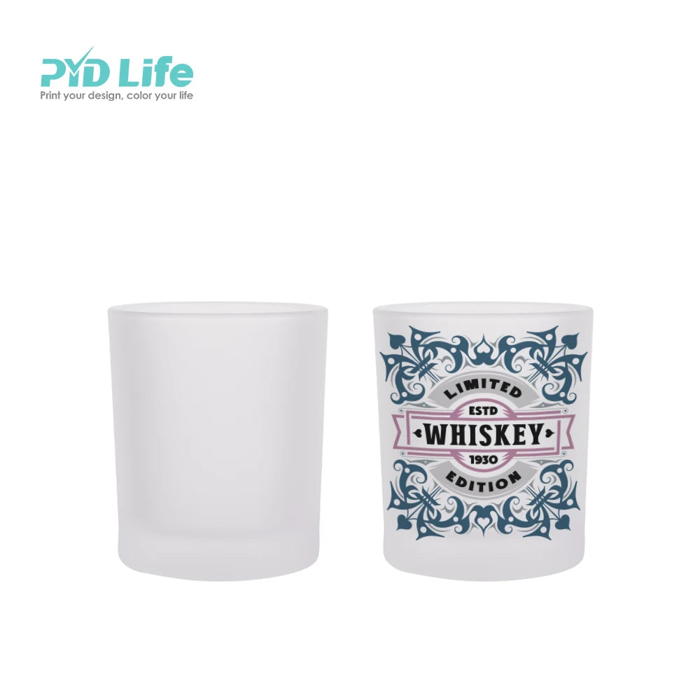 8oz Sublimation Blank Frosted Whiskey Glass Set - Limited Edition Vintage Design for Bourbon/Scotch