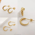 9K Real Gold Yellow Gold Earrings Small Hoop Earring Women Jewelry 9k Solid Gold Earrings Wholesale