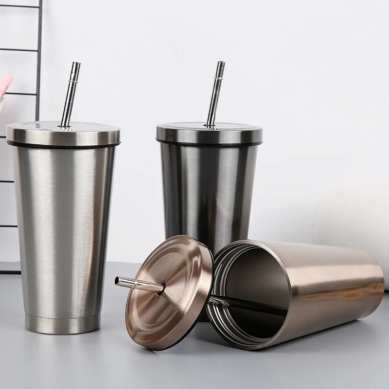 Travel 500ml Outdoor Mugs Stainless Steel Thermos Drinking Baby Water Bottles Water Coffee Mugs Tumbler Cups Wholesale Bulk