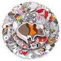 50pcs Mouse Doodle PVC Waterproof Graffiti Animal Sticker Packs for Kids Refrigerator Laptop Luggage Noteboo