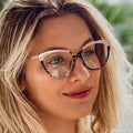 2025 New Anti-blue Light Glasses Fashion TR90 Cat-eye Plain Mirror Personalized Glasses Frame