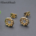 Fashion Jewelry Nickel Free Anti Fading 18K Gold Plated Metal Brass Round Twisted Stud Earrings for Woman