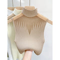 Wholesale Casual Summer New Style Retro Half High Neck Slim-fit Sweater Women Sleeveless Vest Top