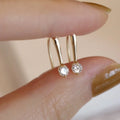 14k Gold Plating Sparkling Zircon Simple Geometry Earrings 925 Sterling Silver Cz Wedding Earrings Jewelry