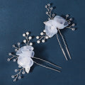 SLBRIDAL Alloy Flower Leaf Crystal Rhinestones Pearls Bridal Hair Comb Hair Pin Wedding Hair Accessories Women Jewelry