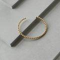 Simple Style Open Cuff Bracelet Gold Plated Adjustable Beaded Bracelets Stainless Steel Cuff Bracelet Jewelry